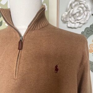 Polo by Ralph Lauren Men's Brown Zip-Up Sweater